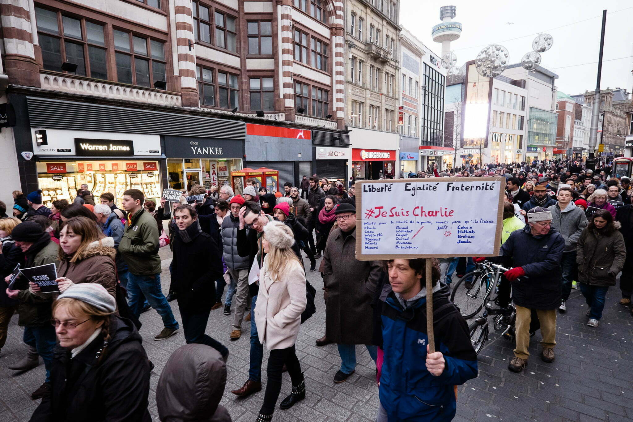 Je suis Charlie rally in Liverpool