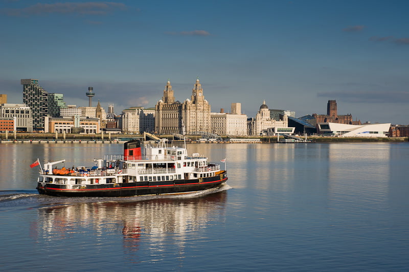 Liverpool skyline with ferry