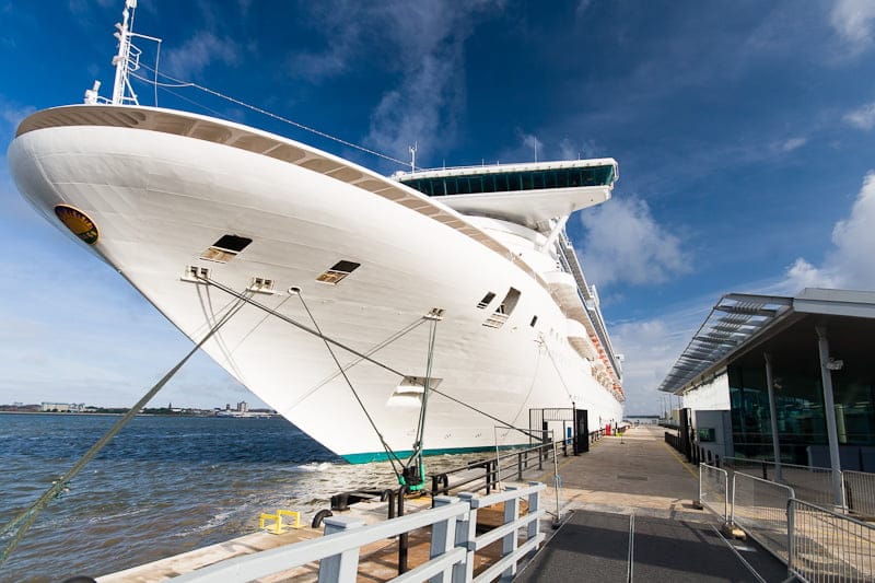 Grand Princess docked in Liverpool.