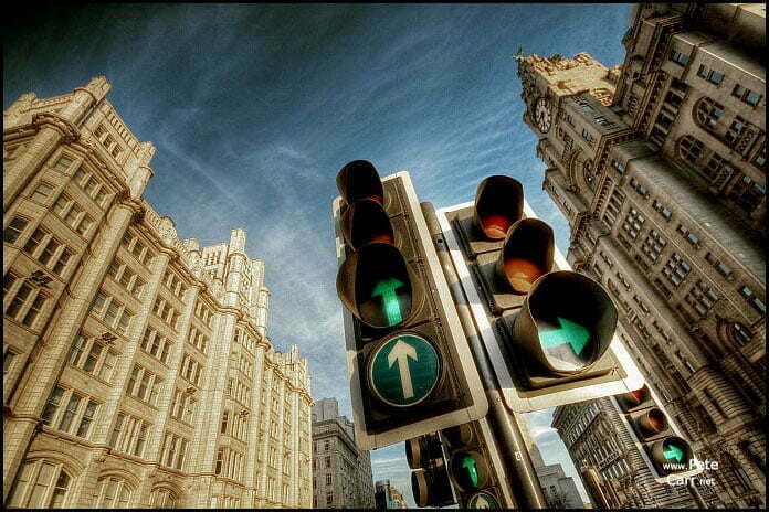 At the lights