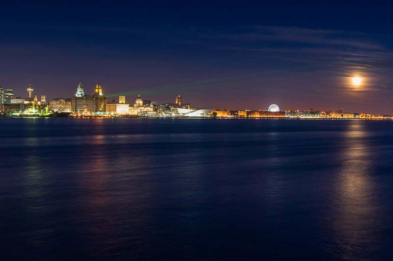 Laser projection for Battle of the Atlantic celebrations in Liverpool