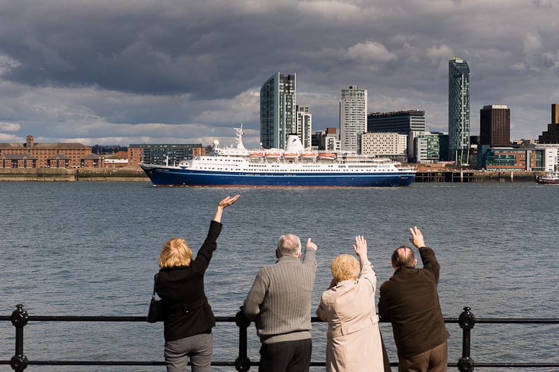 Cruise liner Marco Polo visits Liverpool.